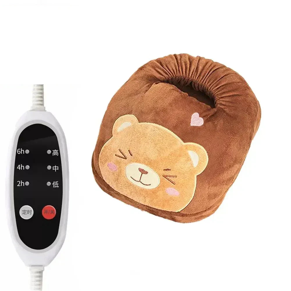 Electric Heating Pad with Bear Design – Washable, Soft Heating Cushion for Hands and Feet, Perfect for Home and Office