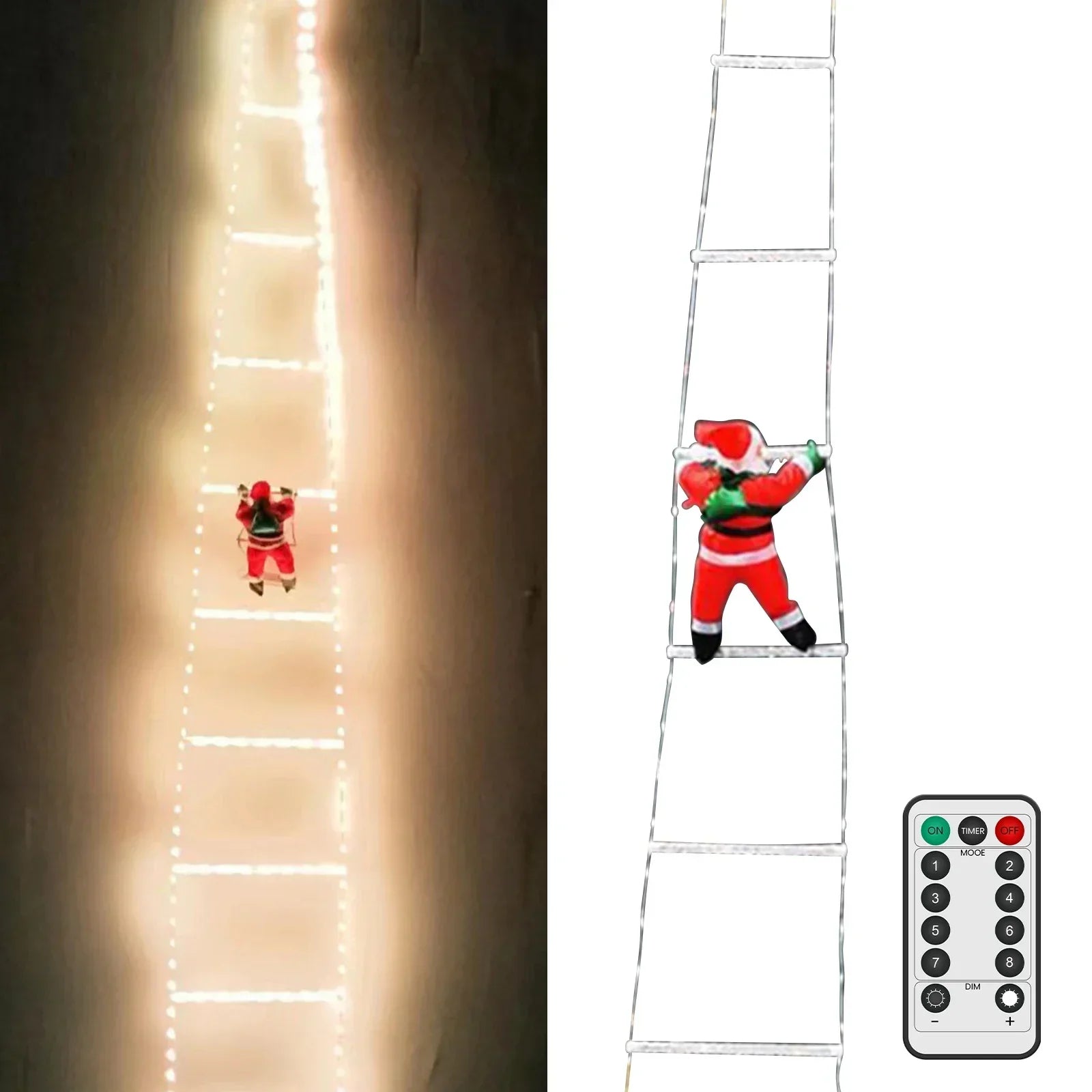 LED Santa Claus String Lights with Remote Control – Outdoor Lighting for Christmas