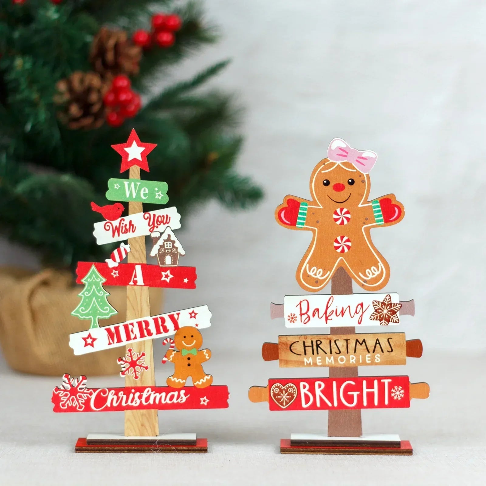 Christmas Decoration Gingerbread Man – Wooden Ornament for Festive Decor