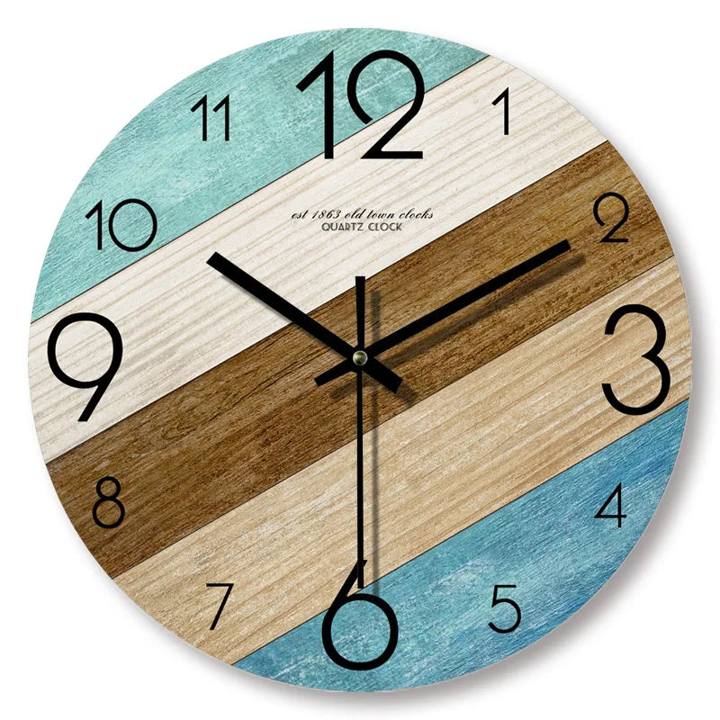 Wall Clock in Wood Look – Modern Decorative Clock for Living Room or Office