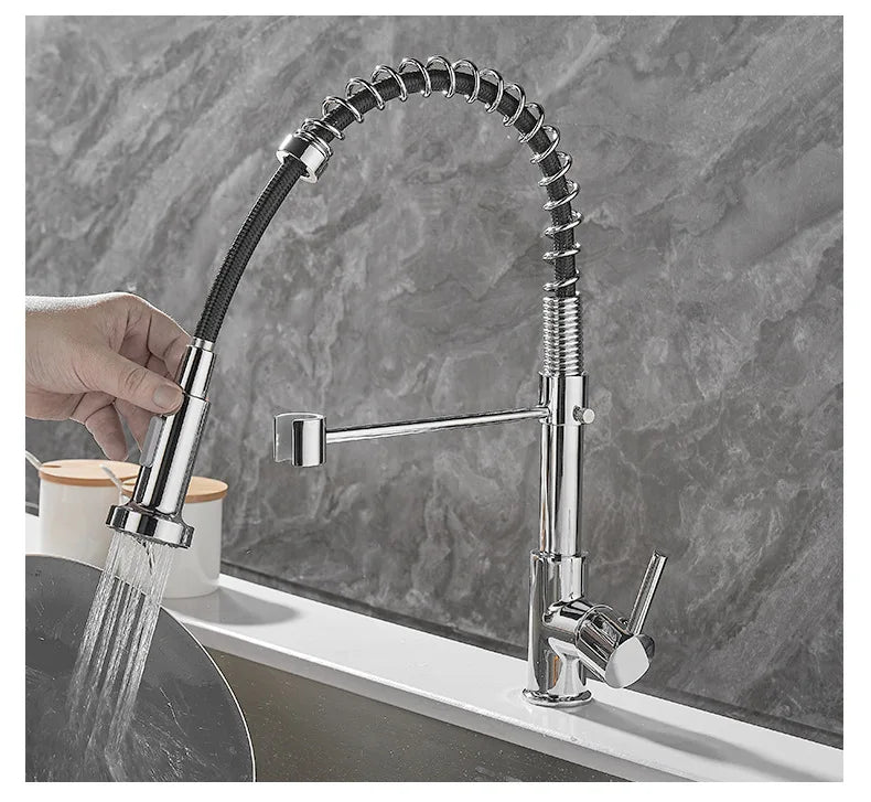 Faucet with Double Outlet – High-Quality Faucet for Flexible Washing, Easy Installation, Ideal for Modern Kitchens, Swiveling and Durable