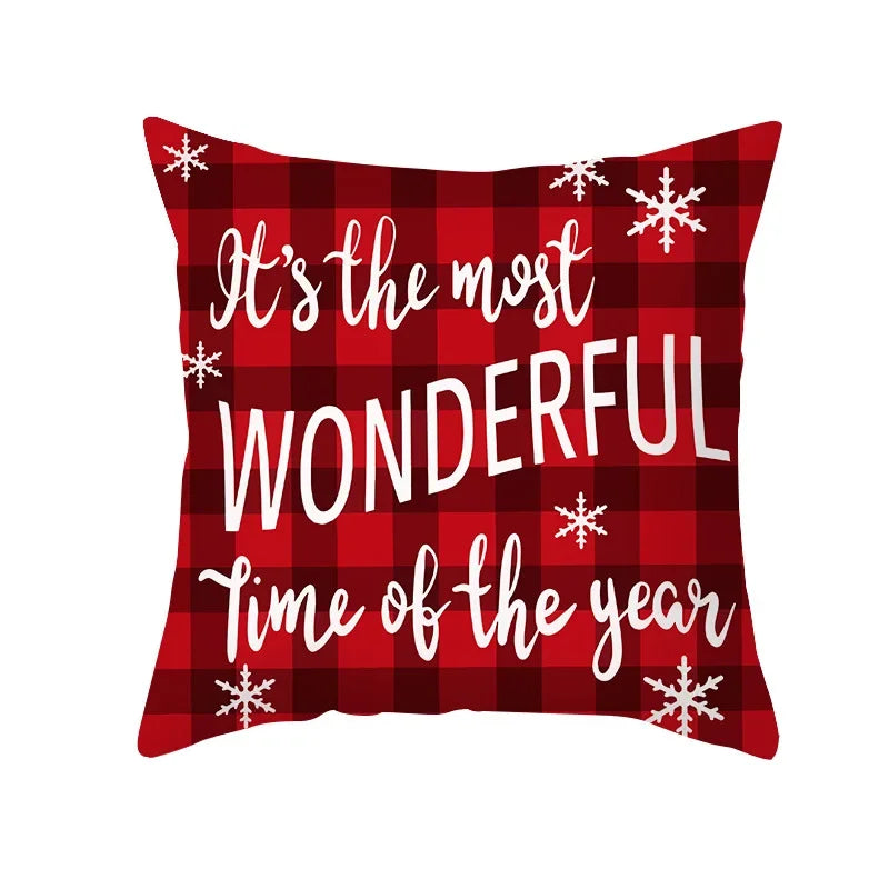 Christmas Cushion Covers Set – Elegant Christmas Decoration for Sofa and Living Room, Festive Cushion Covers 45x45 cm, High-Quality Cotton