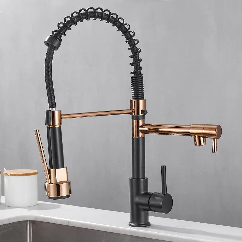 Faucet with Double Outlet – High-Quality Faucet for Flexible Washing, Easy Installation, Ideal for Modern Kitchens, Swiveling and Durable