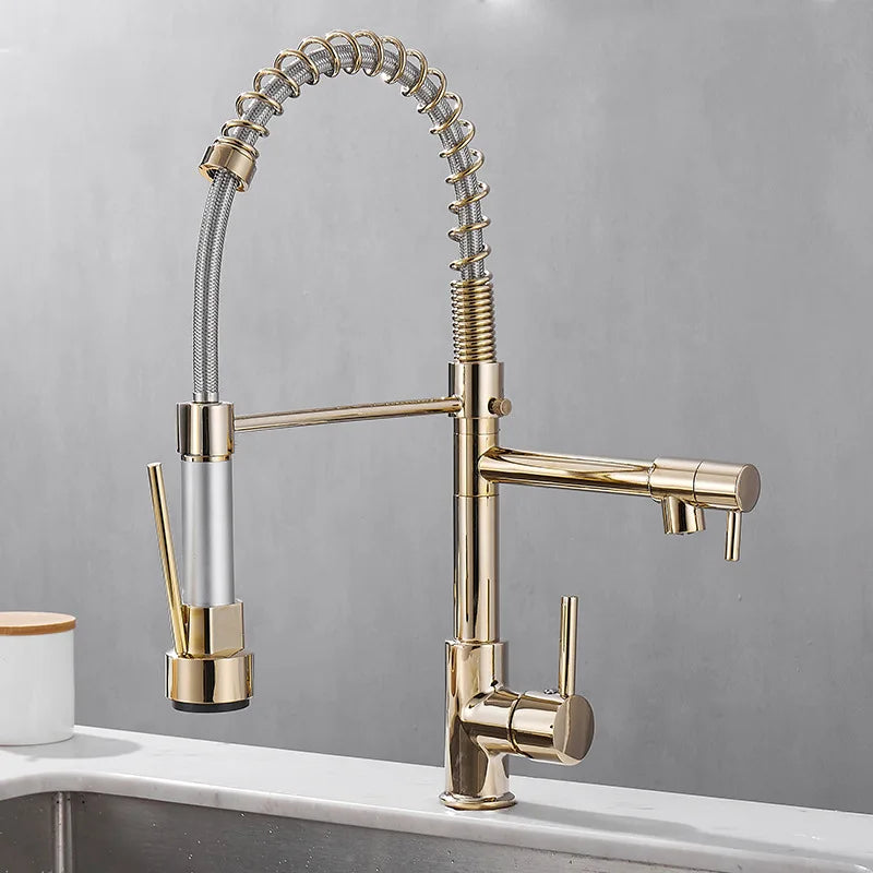 Faucet with Double Outlet – High-Quality Faucet for Flexible Washing, Easy Installation, Ideal for Modern Kitchens, Swiveling and Durable