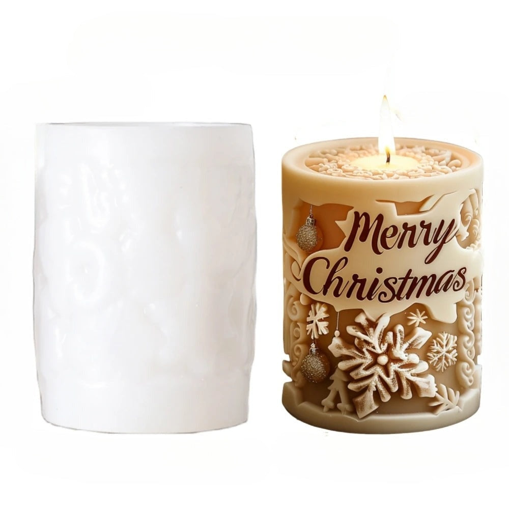 Cylindrical Silicone Mold for Candles – Elegant Christmas Decoration in Christmas Tree Shape