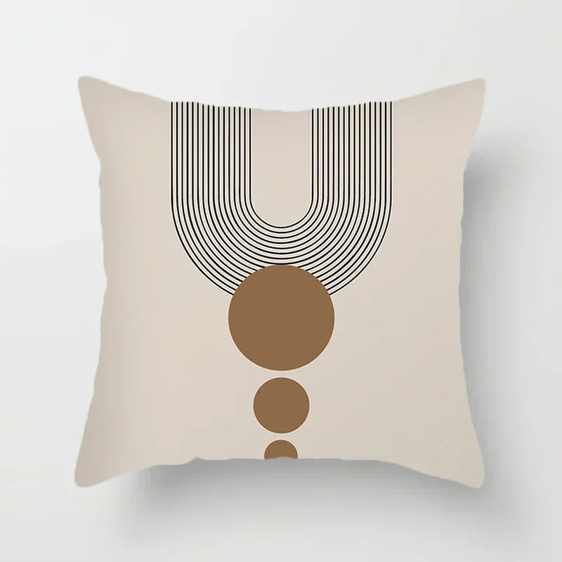 Decorative Pillow Cover with Abstract Line Art Pattern for Living Room and Bedroom – Modern Design