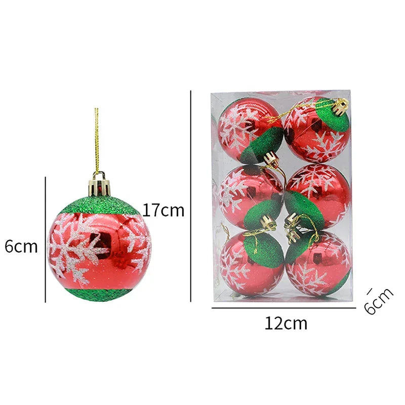 Elegant Snowflake Christmas Baubles Set – High-Quality Christmas Ornaments in Red, White, and Gold, Perfect for Festive Tree Decoration at Christmas