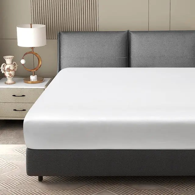 Luxurious Satin Mattress Topper – Silky, Soft Bed Sheet for Restful Sleep and Elegant Design, Ideal for Sensitive Skin and Hair Care