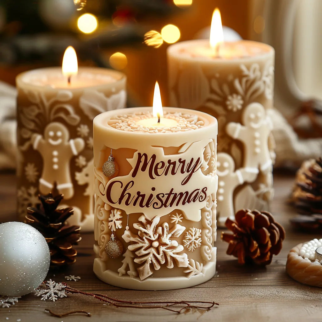 Cylindrical Silicone Mold for Candles – Elegant Christmas Decoration in Christmas Tree Shape