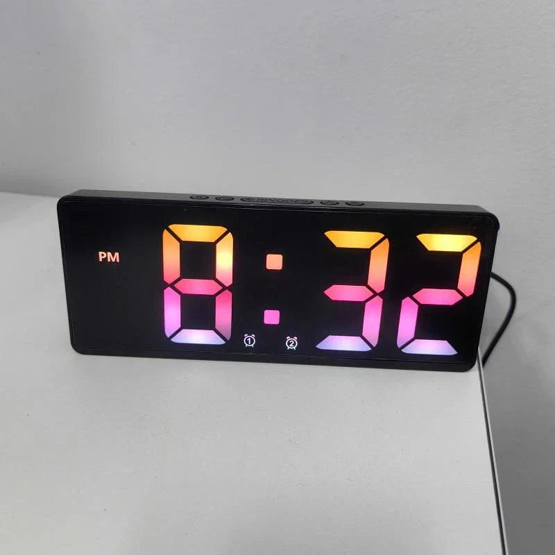 Digital LED Alarm Clock with Voice Recognition, Silent Night Mode, and Large Digital Display – Perfect for Bedroom and Office