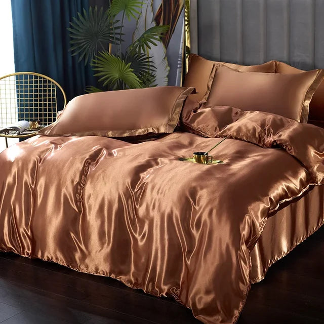 Satin Bedding Set – Soft, Shiny Bed Sheets for Comfort and Elegance, Ideal for Skin and Hair Care, Luxurious Sleep Experience Every Night