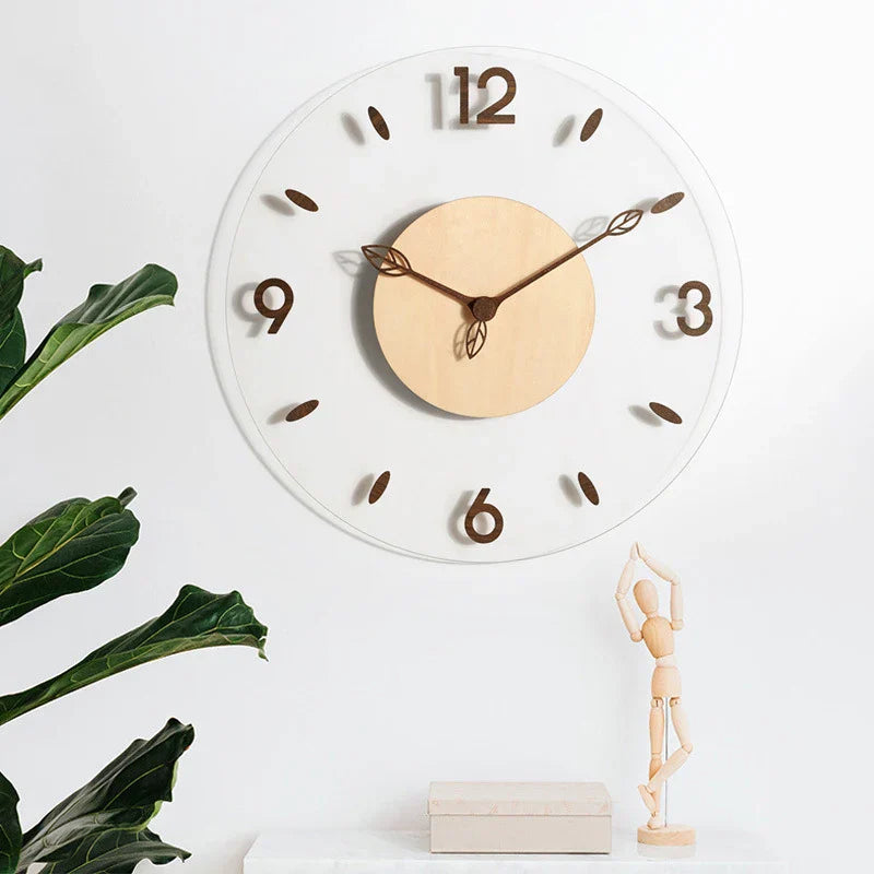 Modern Wall Clock Made of Walnut Wood – Stylish Wooden Wall Clock for Living Room and Office