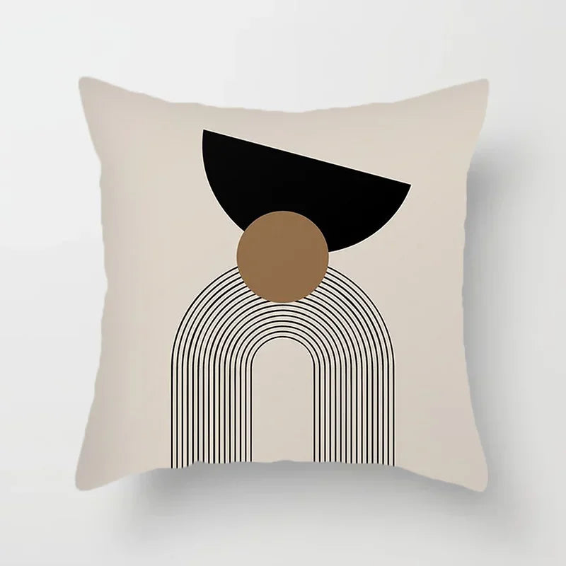 Decorative Pillow Cover with Abstract Line Art Pattern for Living Room and Bedroom – Modern Design