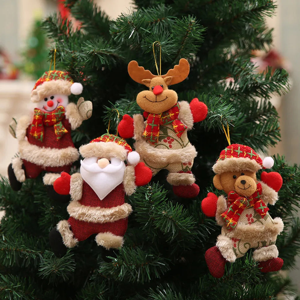 Christmas Tree Ornament Set – Christmas Decoration with Santa Claus, Reindeer, and Snowman