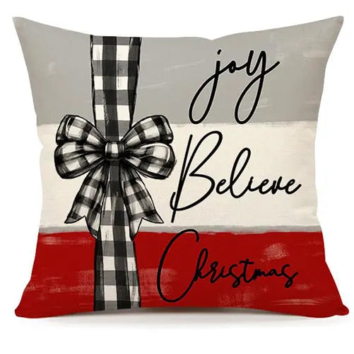 Christmas Design Cushion Covers 4-Piece Set – Festive Cushion Cases for Christmas, Decoration for Sofa, Living Room, and Bedroom, 45x45 cm