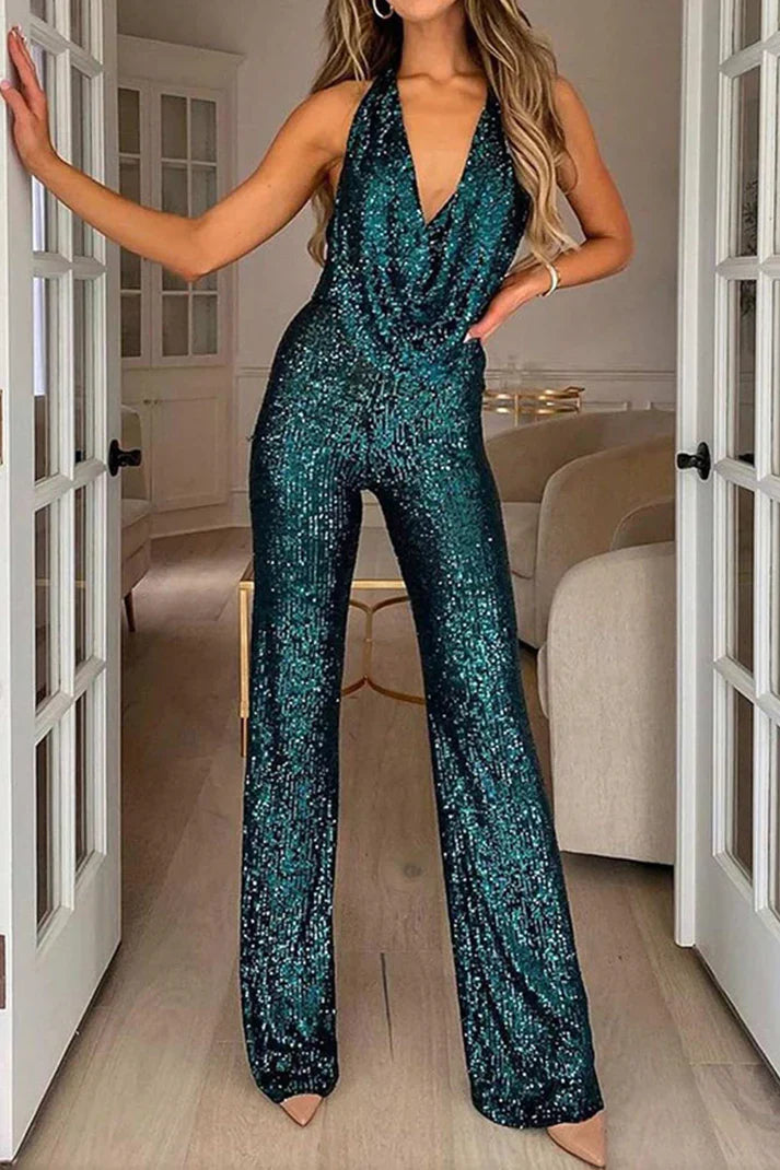 Women’s Sleeveless Sequin Jumpsuit | New Year