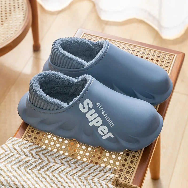 Warm Cotton Slippers for Autumn and Winter – Non-Slip, Fluffy, and Comfortable Slippers for Men and Women, Ideal for Home