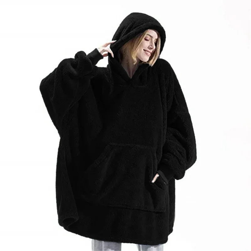 Cozy Blanket Sweater with Hood – Fleece Hoodie Blanket for Cozy Evenings