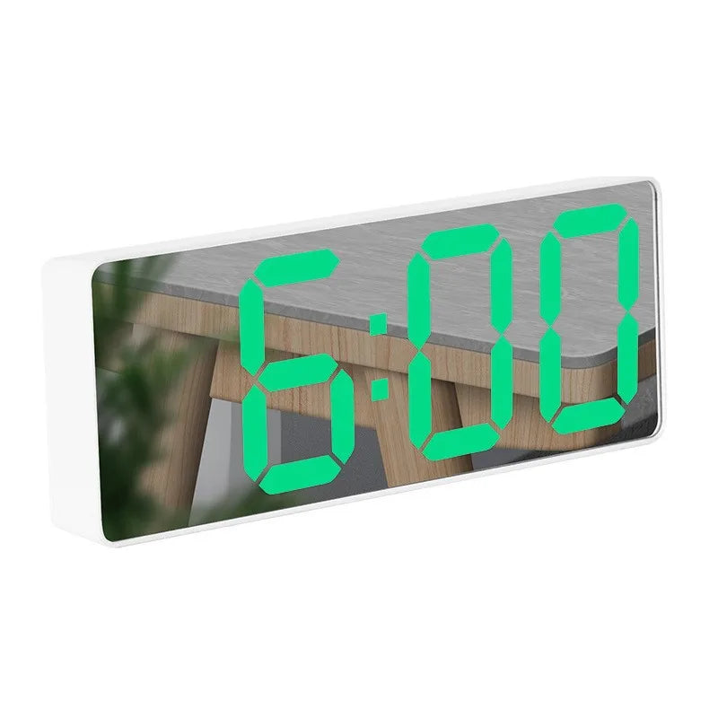 Modern Electronic Mirror Alarm Clock with LED Display, Alarm Function, and Temperature Display – Stylish Digital Clock for Bedroom and Office