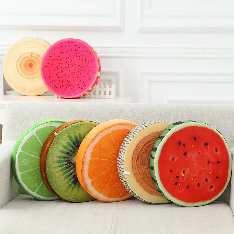 Fruit-Shaped Round Throw Pillow
