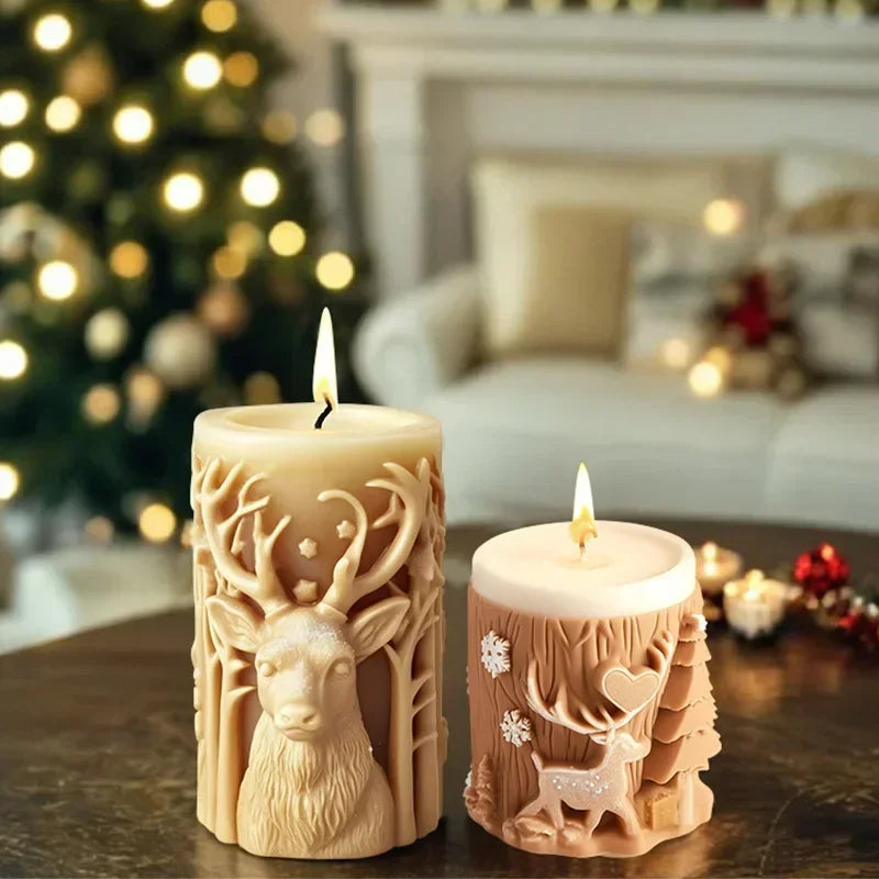 Cylindrical Silicone Mold for Candles – Elegant Christmas Decoration in Christmas Tree Shape