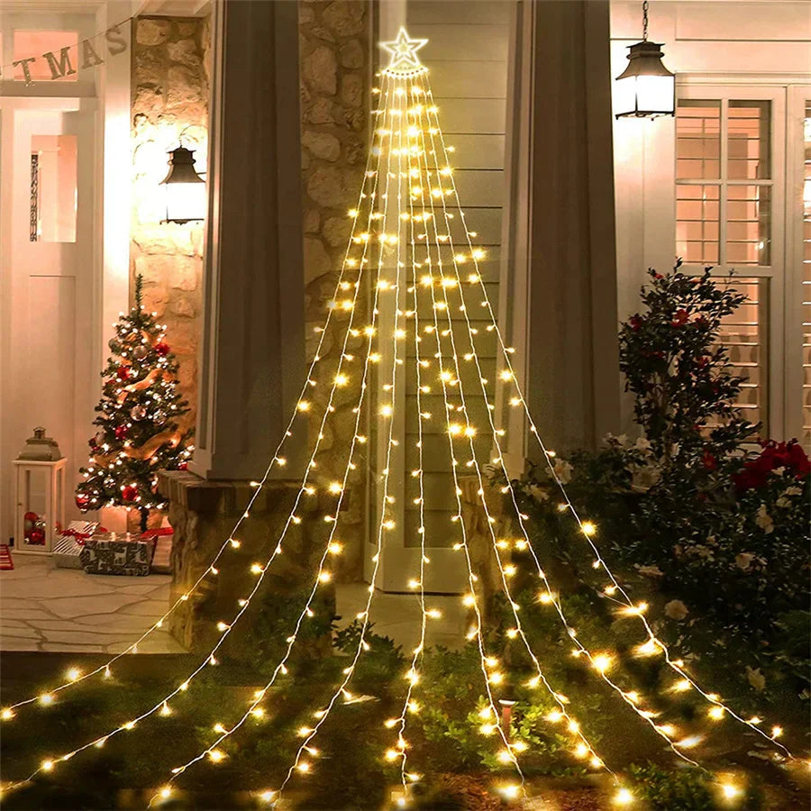 LED Light Tube for Christmas and Celebrations – Outdoor Festive Star-Shaped String Lights