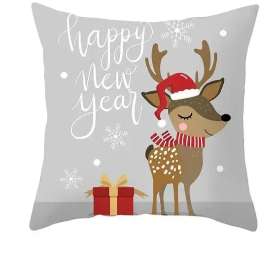 Christmas Cushion Covers Set – Elegant Christmas Decoration for Sofa and Living Room, Festive Cushion Covers 45x45 cm, High-Quality Cotton