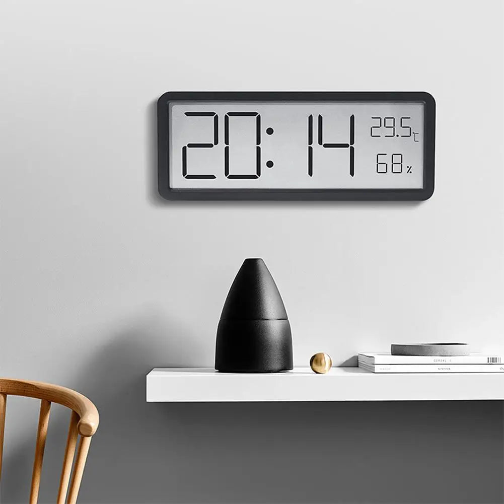 Large Digital Wall Clock with Temperature and Humidity Display – Perfect for Living Room, Bedroom, and Office