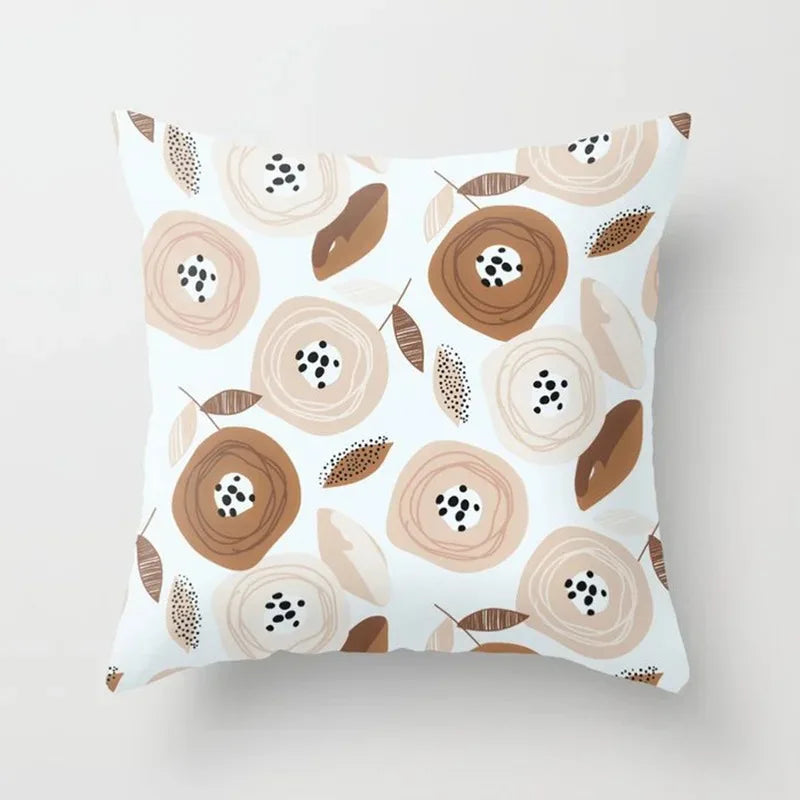 Cushion Cover with Plant Motif for Living Space – Modern Decorative Cushion Cover for Living Room Decoration