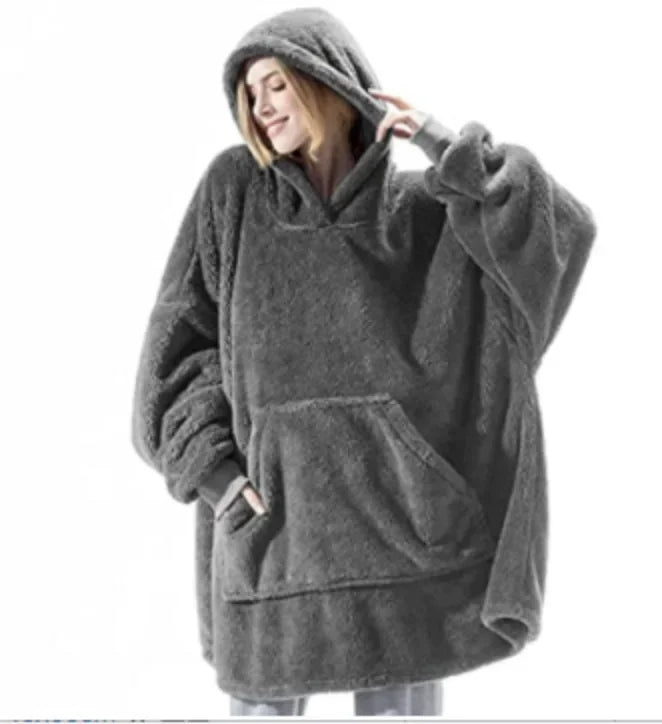 Cozy Blanket Sweater with Hood – Fleece Hoodie Blanket for Cozy Evenings