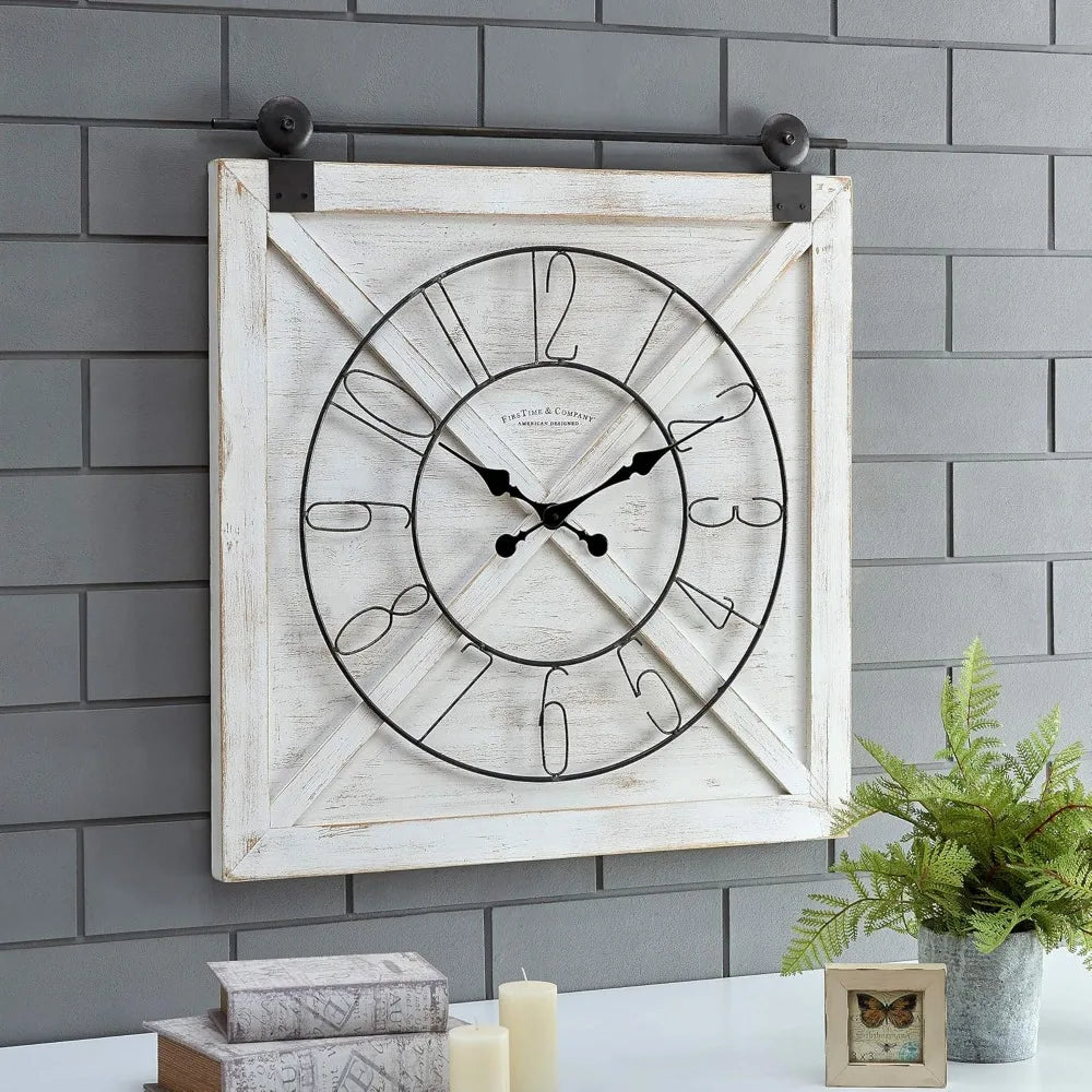 Vintage Wooden Wall Clock – Rustic Decorative Clock for Living Room and Kitchen