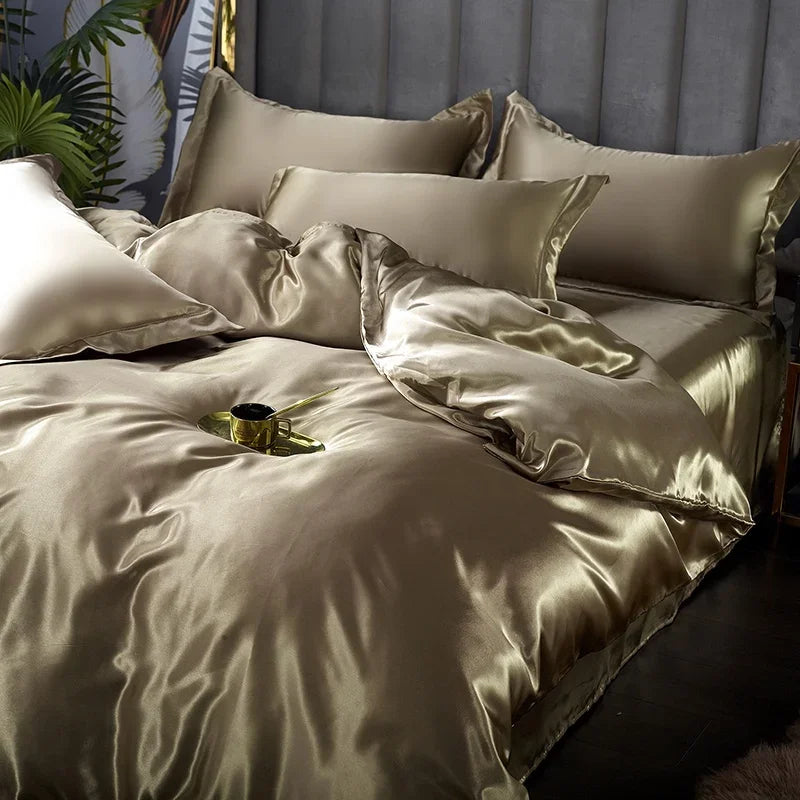 Satin Bedding Set – Soft, Shiny Bed Sheets for Comfort and Elegance, Ideal for Skin and Hair Care, Luxurious Sleep Experience Every Night