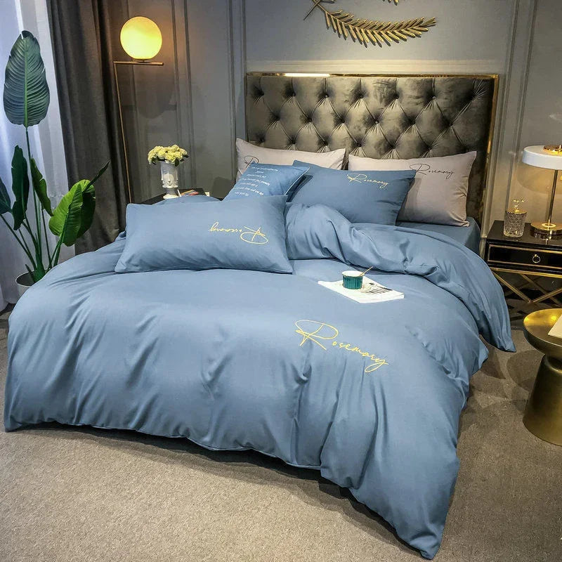 Luxury Duvet Cover with Elegant Embroidery – Soft, Breathable, and High Quality