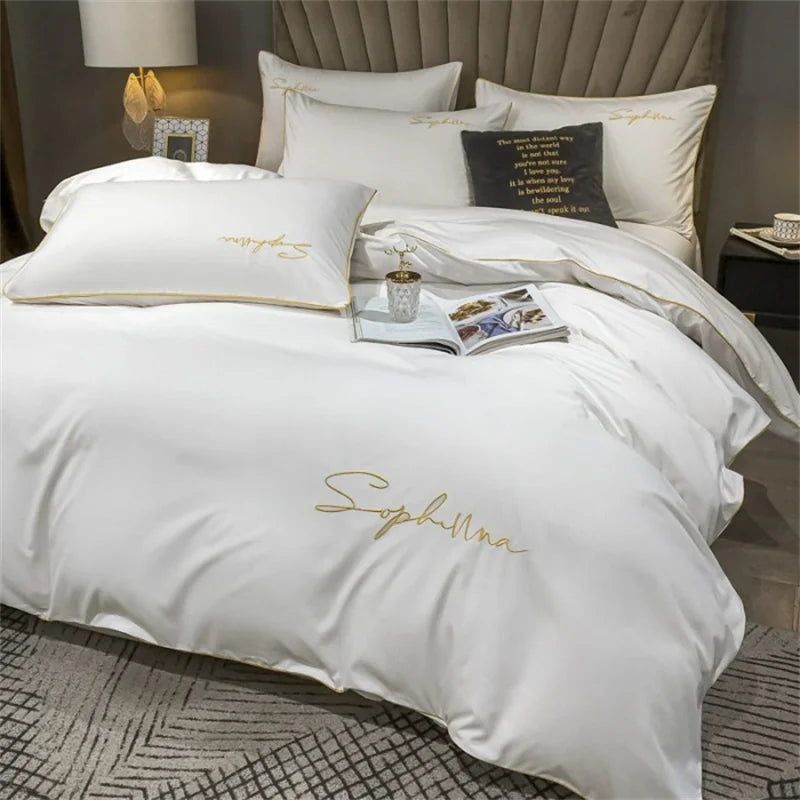 Luxury Duvet Cover with Elegant Embroidery – Soft, Breathable, and High Quality