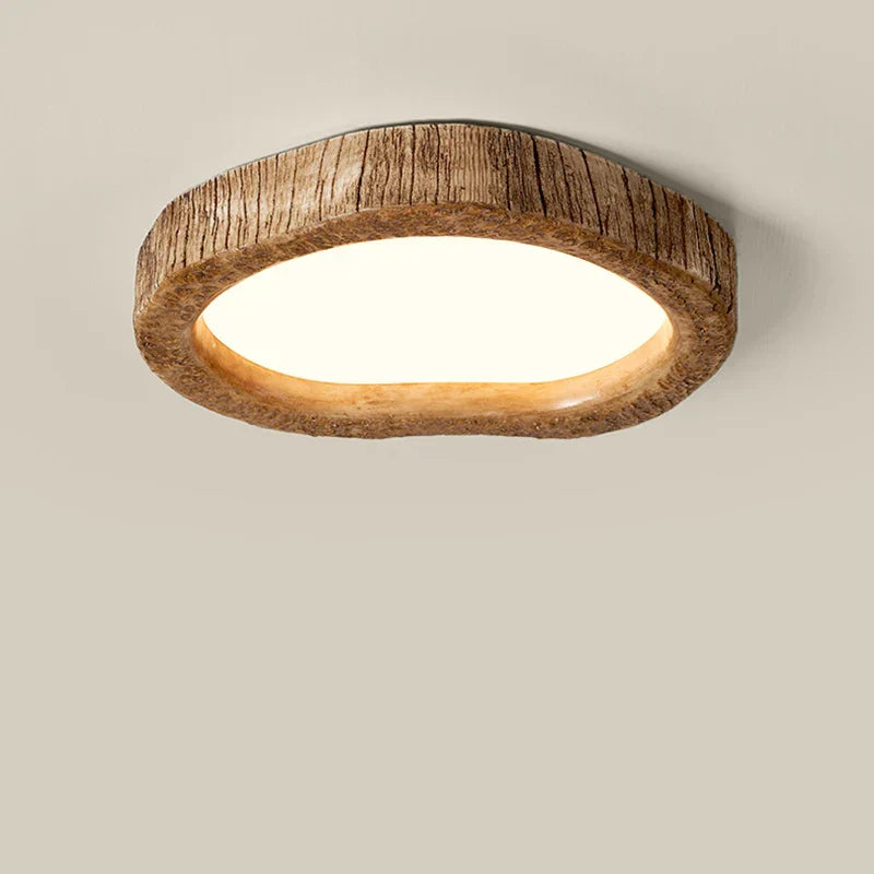 Rustic Bedroom Ceiling Light - LED Wood Effect Lamp for Cosy Lighting