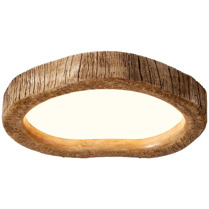 Rustic Bedroom Ceiling Light - LED Wood Effect Lamp for Cosy Lighting