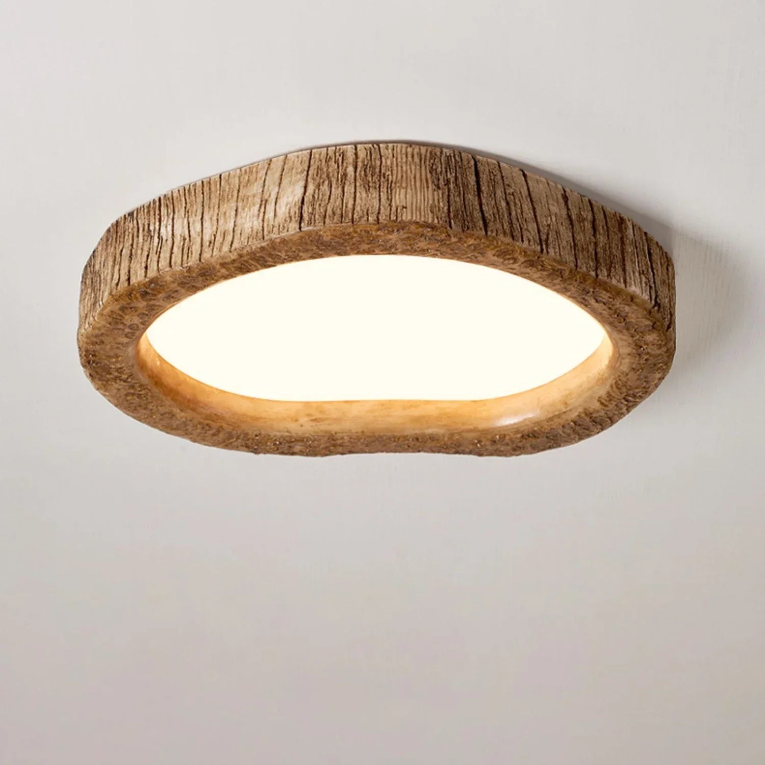 Rustic Bedroom Ceiling Light - LED Wood Effect Lamp for Cosy Lighting