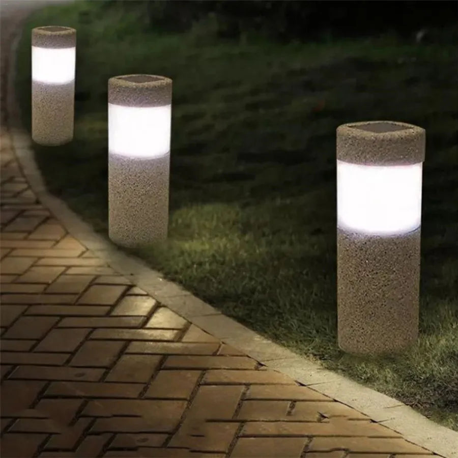 LED Stone Column Light for Garden - Weatherproof Solar Light, Energy-Saving and Ideal for Paths and Driveways