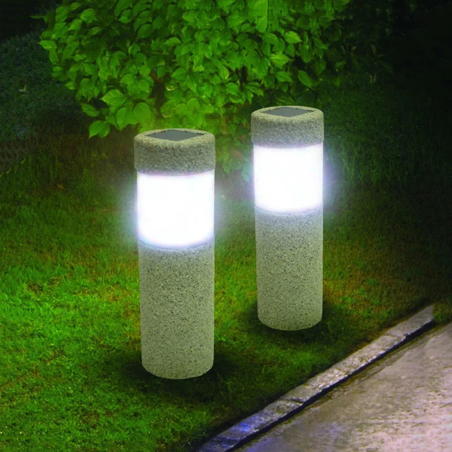 LED Stone Column Light for Garden - Weatherproof Solar Light, Energy-Saving and Ideal for Paths and Driveways