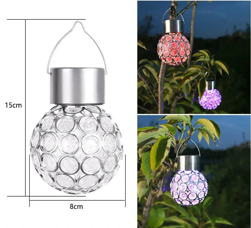 Waterproof Solar Hollow Ball Lamp for Outdoors – LED Garden Lighting for Terrace and Balcony