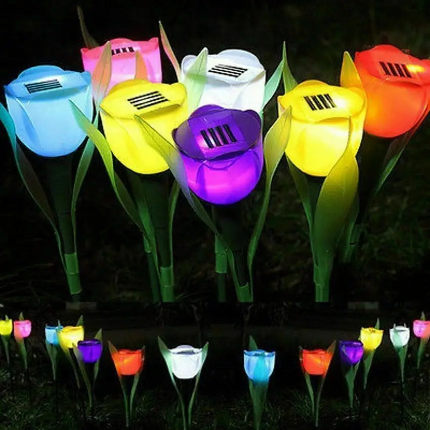 Solar Tulip Lamp - Garden Lighting with Solar Energy, Flower Garden Lights