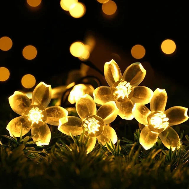 LED Peach Blossom Fairy Lights – Decorative Lighting for Indoor and Outdoor Use, Colourful Lights for Garden and Parties