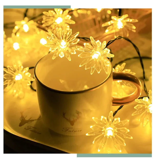 LED Peach Blossom Fairy Lights – Decorative Lighting for Indoor and Outdoor Use, Colourful Lights for Garden and Parties