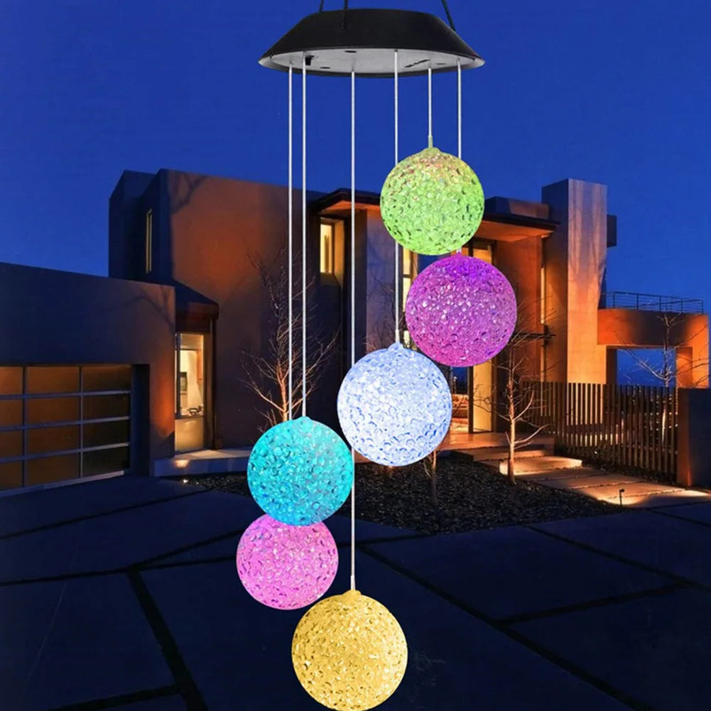 Colourful Solar Hanging Lamps – LED Sun Balls for Garden and Terrace, Decorative Outdoor Lighting