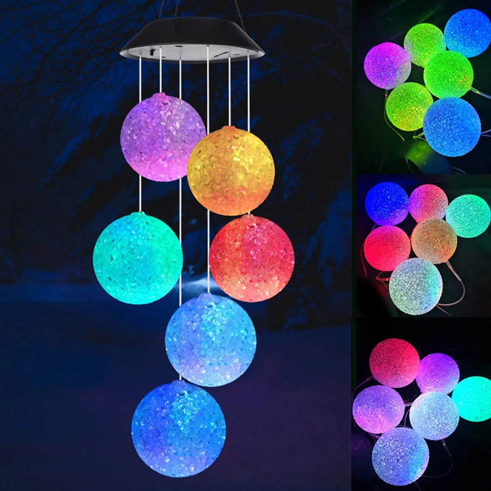 Colourful Solar Hanging Lamps – LED Sun Balls for Garden and Terrace, Decorative Outdoor Lighting