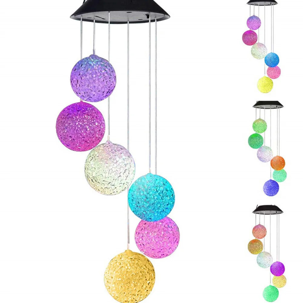 Colourful Solar Hanging Lamps – LED Sun Balls for Garden and Terrace, Decorative Outdoor Lighting