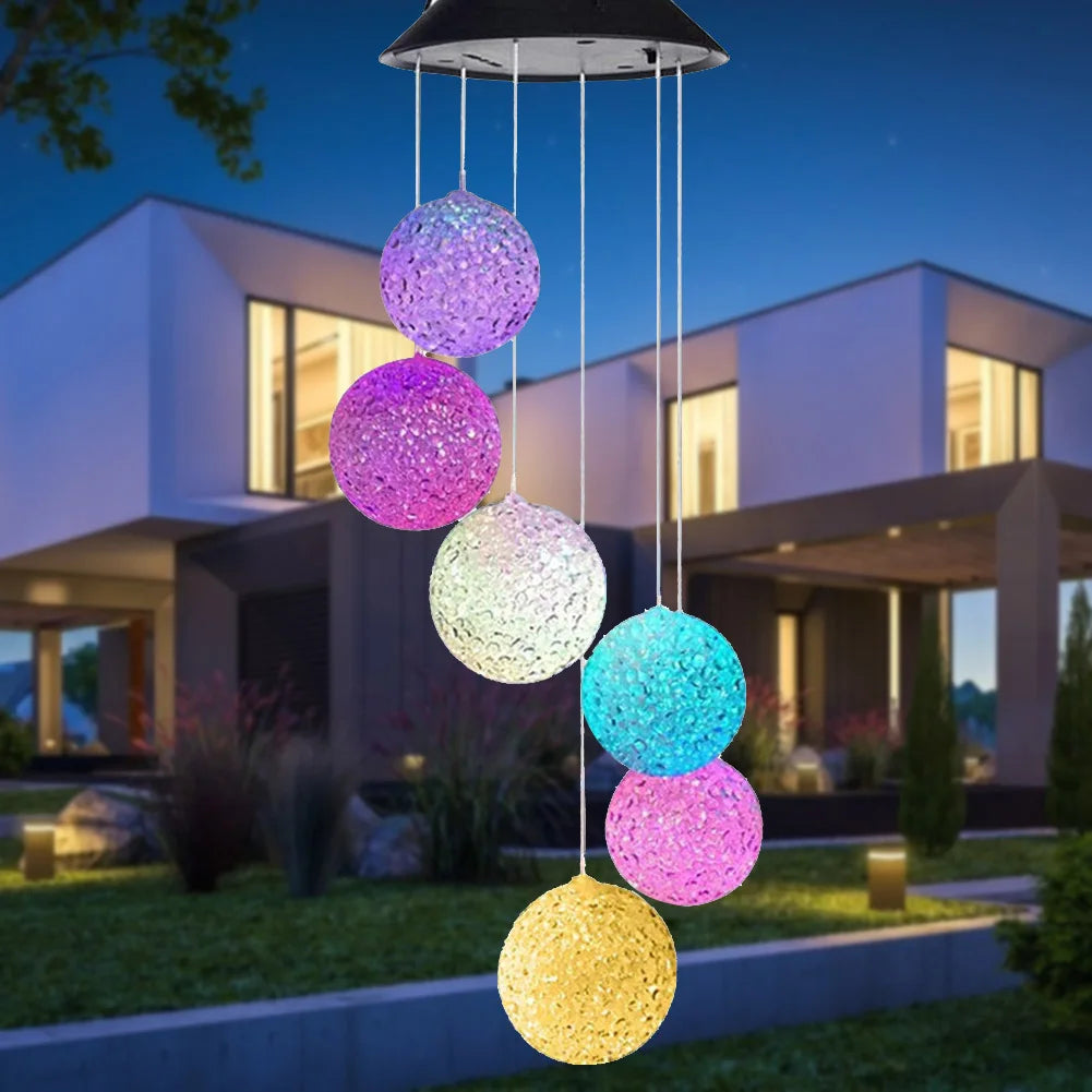 Colourful Solar Hanging Lamps – LED Sun Balls for Garden and Terrace, Decorative Outdoor Lighting