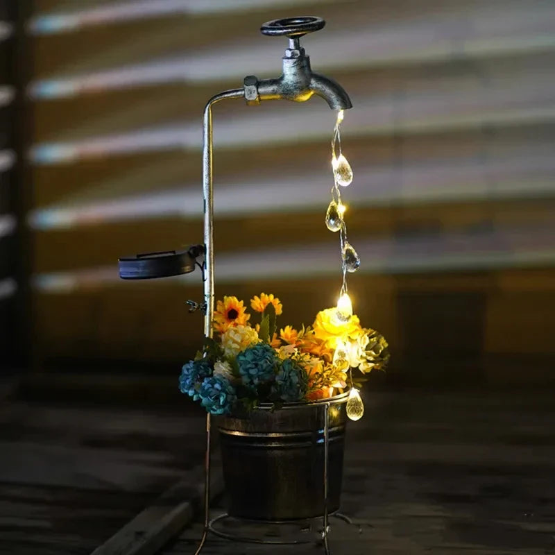 Solar-Powered LED Tap Garden Light – Decorative Watering Lights for Outdoors