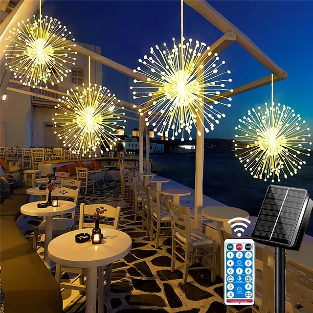 Solar Firework Hanging Lamp for Outdoors – LED Decorative Light for Garden & Terrace