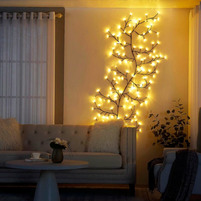 Glowing Tree Branch for Wall Decoration – Ambient Light for Indoor Spaces